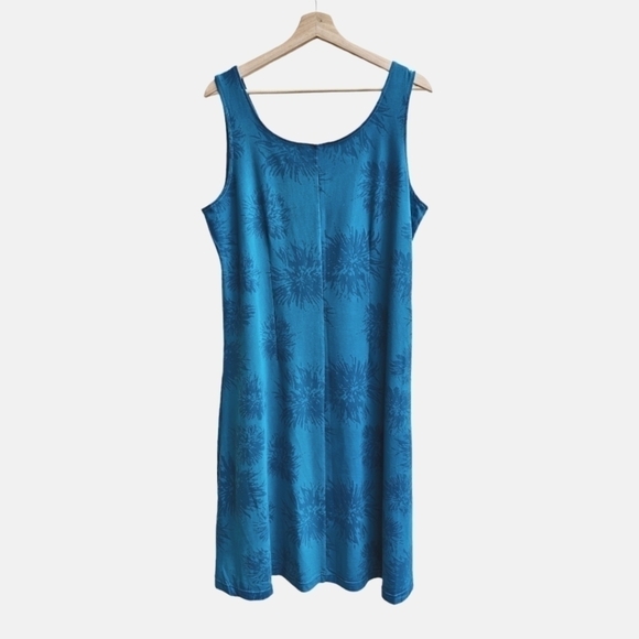TravelSmith Tank Style Blue Floral Dress, Size Large - Picture 2 of 7